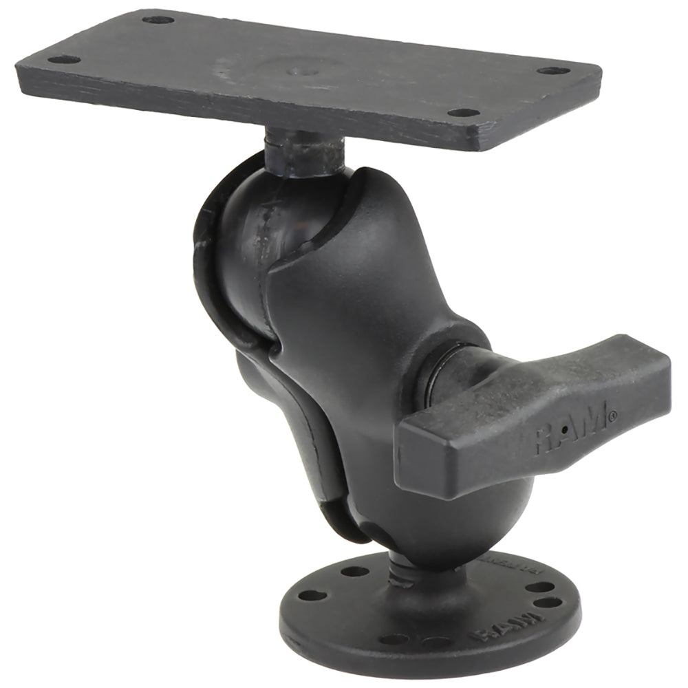 RAM Mount 15 Ball Mount w25 Round Base Short Arm  2 x 4 Plate fHumminbird Helix 7 Only