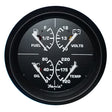 Faria Euro Black 4 Multifunction Gauge  VoltFuelOilWater Temperature