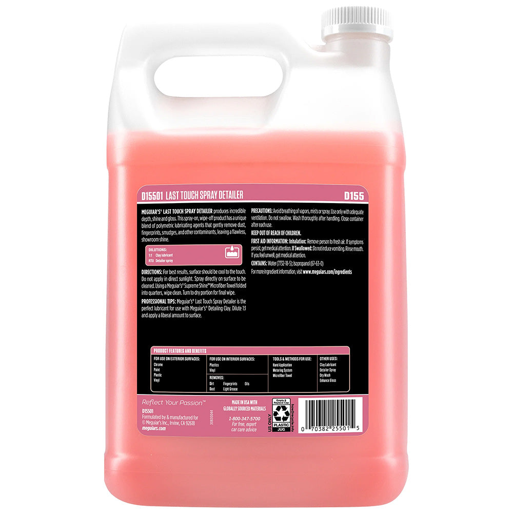 Meguiars Detailer Last Touch Spray Detailer  1Gallon Case of 4