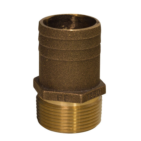 GROCO 12 NPT x 34 Bronze Full Flow Pipe to Hose Straight Fitting