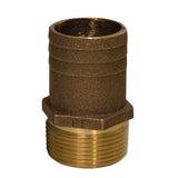 GROCO 1 NPT x 118 Bronze Full Flow Pipe to Hose Straight Fitting
