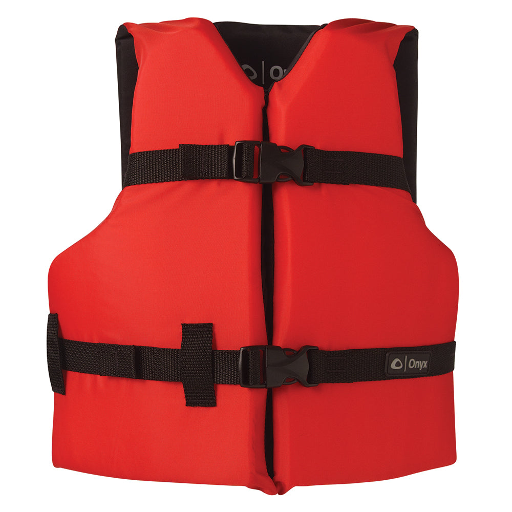 Onyx Nylon General Purpose Life Jacket  Youth 5090lbs  Red