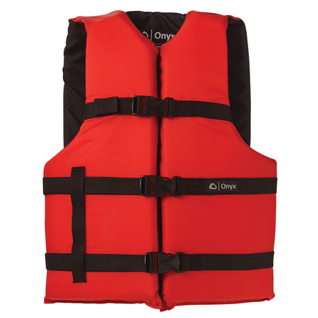 Onyx Nylon General Purpose Life Jacket  Adult Universal  Red