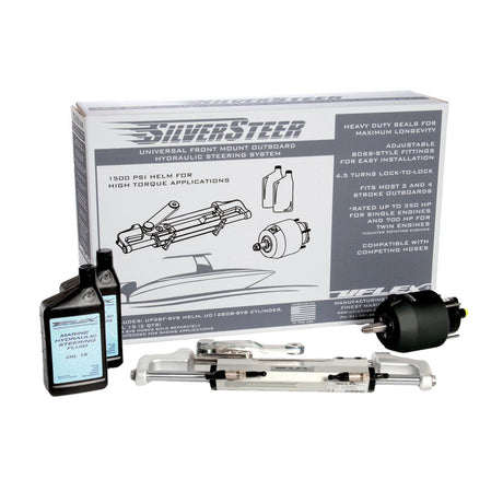 Uflex SilverSteer Universal Front Mount Outboard Hydraulic Steering System w UC128SVS1 Cylinder