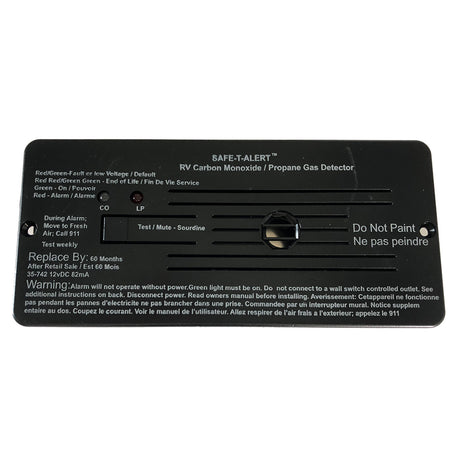 SafeTAlert Combo Carbon Monoxide Propane Alarms Flush Mount  Black