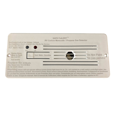 SafeTAlert Combo Carbon Monoxide Propane Alarms Flush Mount  White