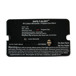 SafeTAlert 45Series Combo Carbon Monoxide Propane Alarm Surface Mount  Black