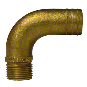 GROCO 114 NPT x 112 ID Bronze Full Flow 90 Elbow Pipe to Hose Fitting