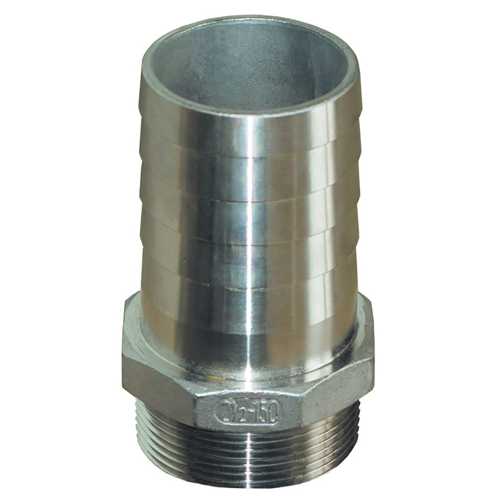 GROCO 112 NPT x 112 ID Stainless Steel Pipe to Hose Straight Fitting
