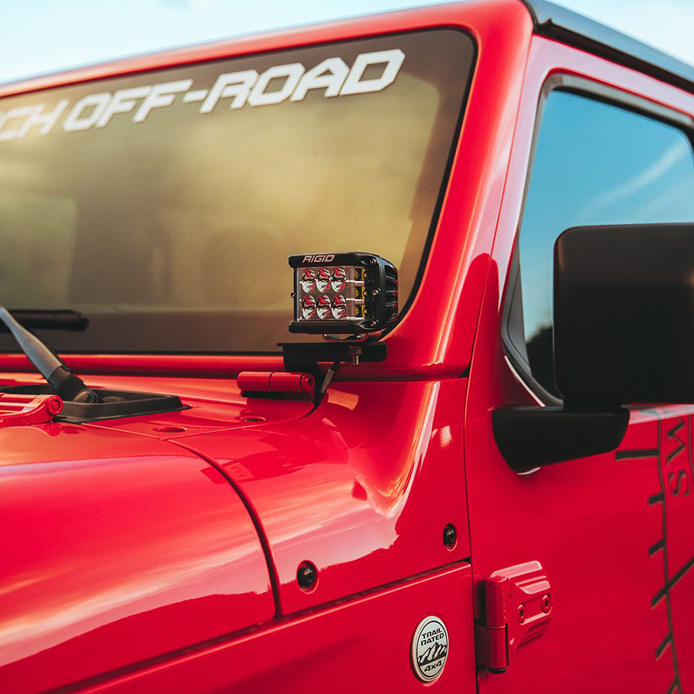 RIGID Industries 2018 Jeep Wrangler JL APillar Mount f2 DSeries DSS SRM or Ignite Lights