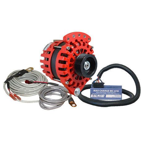 Balmar Alternator 12 Single Foot K6 Serpentine Pulley Regulator  Temp Sensor  170A Kit  12V