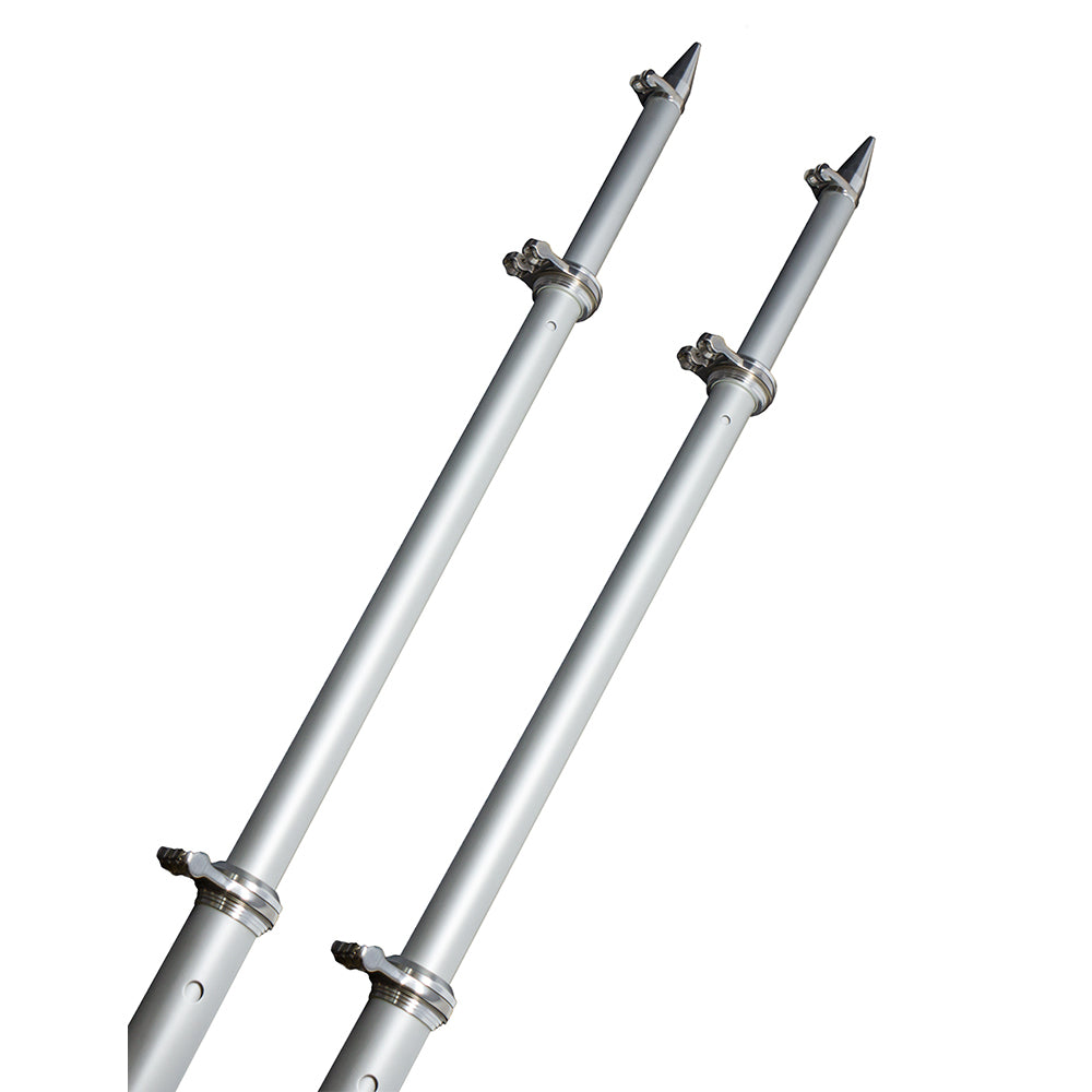 TACO 18 Deluxe Outrigger Poles wRollers  SilverSilver