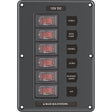 Blue Sea 4322 Circuit Breaker Switch Panel 6 Position  Gray
