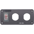 Blue Sea 4364 Water Resistant USB Accessory Panel  15A Circuit Breaker 2x Blank Apertures