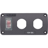 Blue Sea 4364 Water Resistant USB Accessory Panel  15A Circuit Breaker 2x Blank Apertures