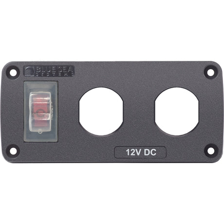 Blue Sea 4364 Water Resistant USB Accessory Panel  15A Circuit Breaker 2x Blank Apertures
