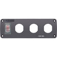 Blue Sea 4367 Water Resistant USB Accessory Panel  15A Circuit Breaker 3x Blank Apertures