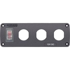 Blue Sea 4367 Water Resistant USB Accessory Panel  15A Circuit Breaker 3x Blank Apertures