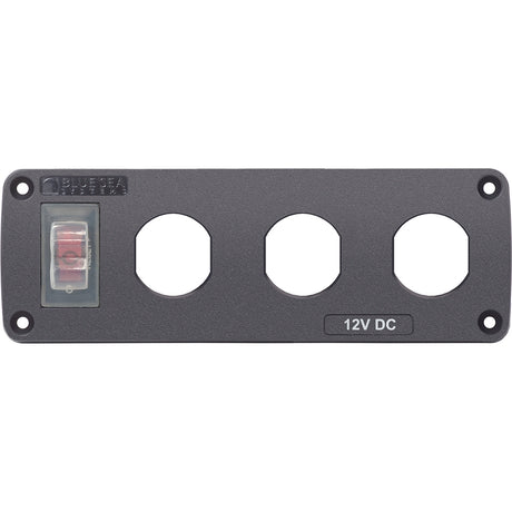 Blue Sea 4367 Water Resistant USB Accessory Panel  15A Circuit Breaker 3x Blank Apertures