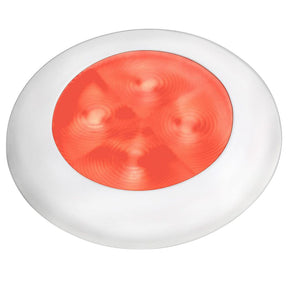 Hella Marine Red LED Round Courtesy Lamp  White Bezel  24V