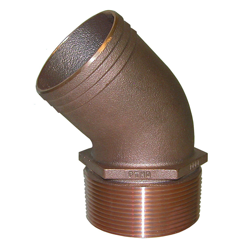 GROCO 114 NPT Bronze 45 Degree Pipe to 114 Hose