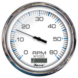 Faria Chesapeake White SS 5 Tachometer wDigital Hourmeter  6000 RPM Gas Inboard