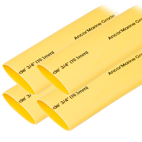 Ancor Heat Shrink Tubing 34 x 6  Yellow  4 Pieces