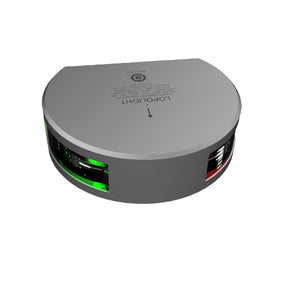 Lopolght Series 201004  Starboard  Port Sidelight  2NM  Vertical Mount  GreenRed  Silver Housing