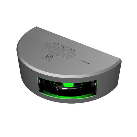 Lopolight Series 301001  Starboard Sidelight  2NM  Vertical Mount  Green  Silver Housing