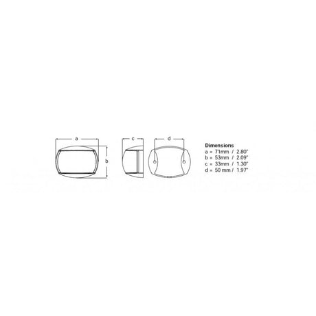 Hella Marine NaviLED Compact 2nm Towing Navigation Lamp  Black Shroud