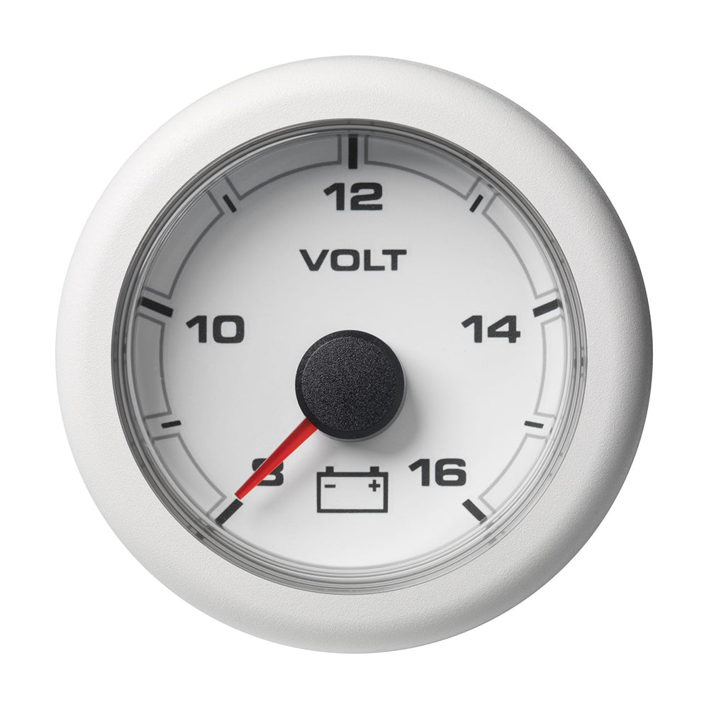 Veratron 52MM 2116 OceanLink Battery Voltage Gauge  8 to 16V  White Dial  Bezel