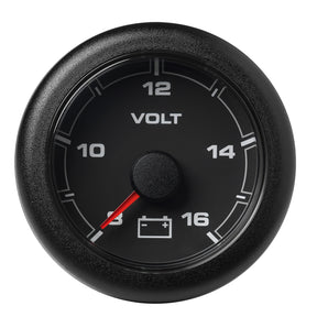 Veratron 52MM 2116 OceanLink Battery Voltage Gauge  8 to 16 V  Black Dial  Bezel