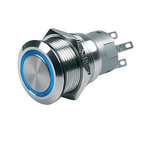 BEP PushButton Switch 12V Latching OnOff  Blue LED