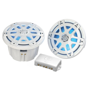 PolyPlanar MAOC8 8 500 Watt Waterproof Blue LED Speaker  White