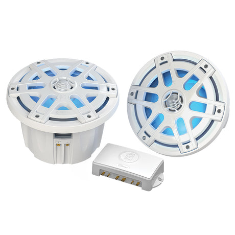 PolyPlanar MAOC8 8 500 Watt Waterproof Blue LED Speaker  White