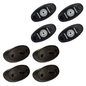 RIGID Industries ASeries Rock Light Kit  4 Amber Lights  Black