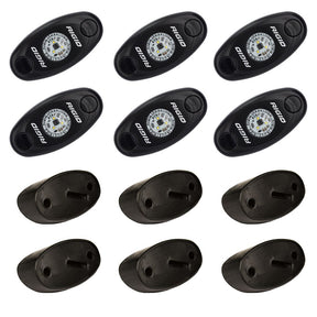 RIGID Industries ASeries Rock Light Kit  6 Blue Lights  Black