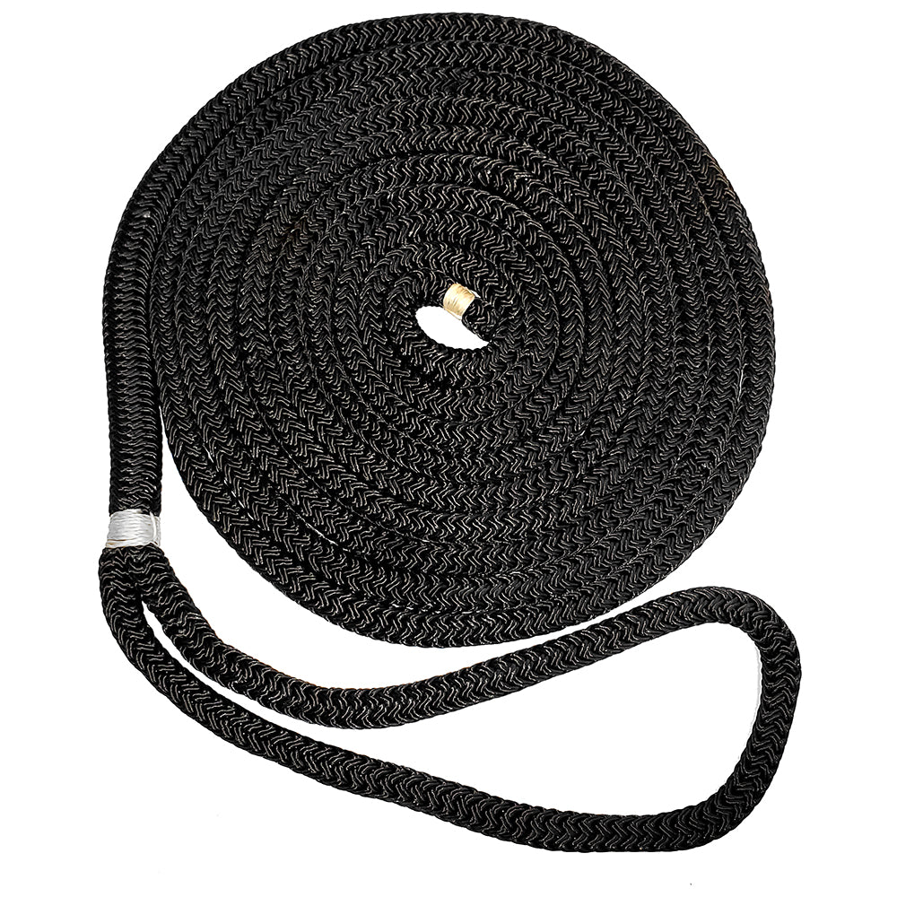 New England Ropes 58 Double Braid Dock Line  Black  50