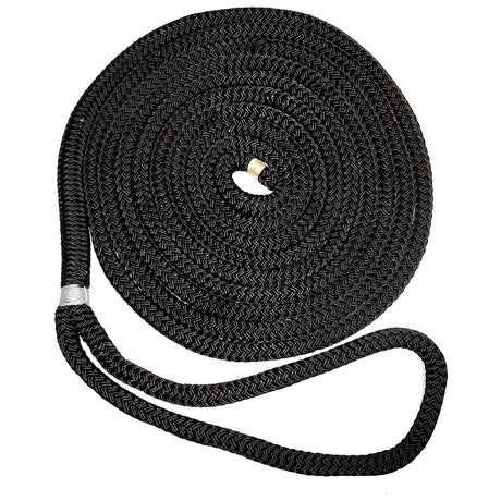 New England Ropes 34 Double Braid Dock Line  Black  25