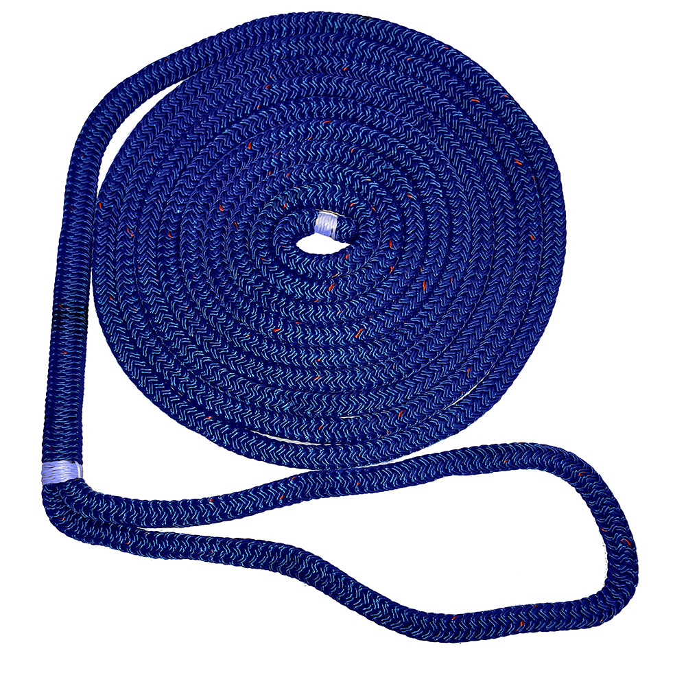 New England Ropes 38 Double Braid Dock Line  Blue wTracer  25