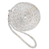 New England Ropes 34 Premium 3Strand Dock Line  White wTracer  50