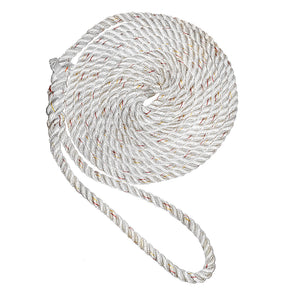 New England Ropes 34 Premium 3Strand Dock Line  White wTracer  50
