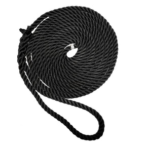 New England Ropes 12 Premium 3Strand Dock Line  Black  35