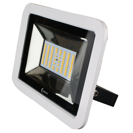 Lunasea 35W Slimline LED Floodlight 1224V Cool White 4800 Lumens 3 Cord  White Housing