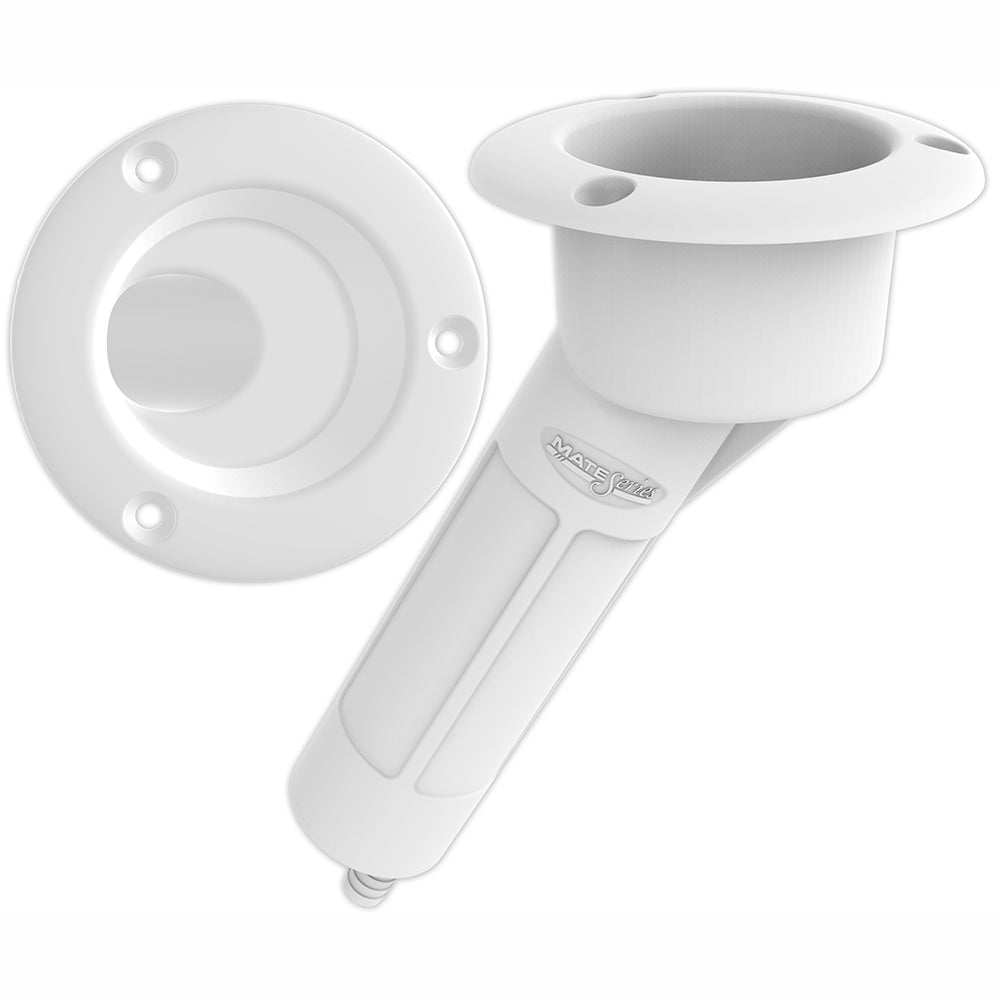 Mate Series Plastic 30 Rod  Cup Holder  Drain  Round Top  White