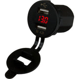 SeaDog Dual USB SocketVoltmeter wHidden Display