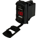 SeaDog Dual USB Rocker Switch Style Voltmeter wHidden Display