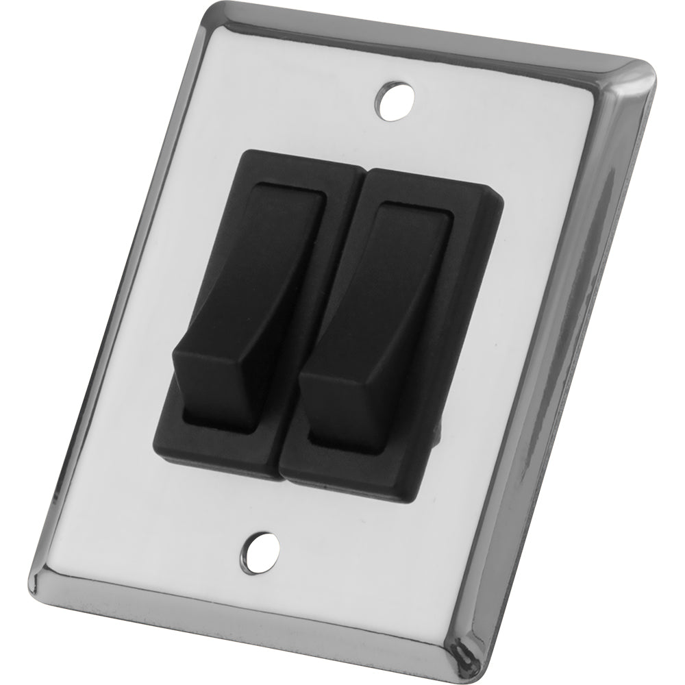 SeaDog Double Gang Wall Switch  Stainless Steel
