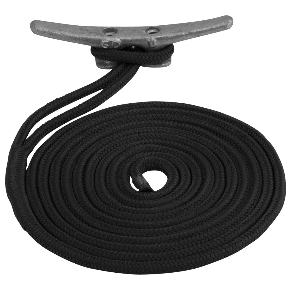 SeaDog Double Braided Nylon Dock Line  12 x 20  Black