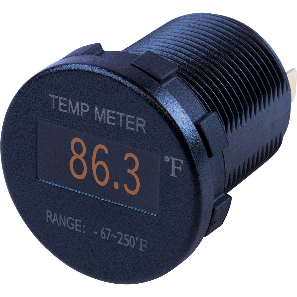SeaDog Round OLED Temperature Meter Fahrenheit w6 Lead